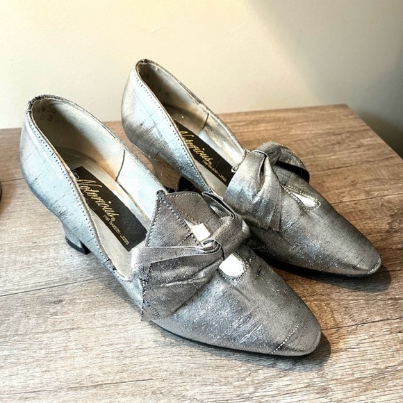 Rare Original 20s Flapper Bow Heels - Picture 4 of 15